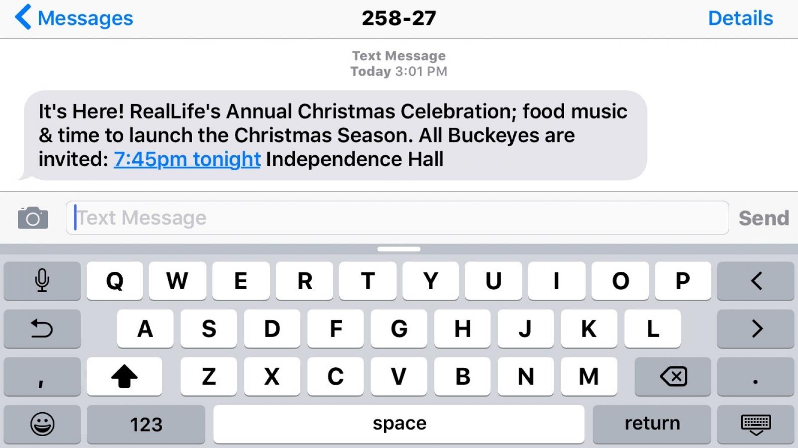 Ohio State University Campus Religion: RealLife text about Christmas Celebration