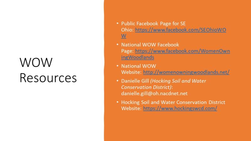 List of WOW resources, pertaining to SE Ohio’s division.
