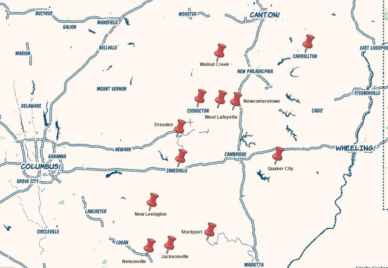 Map of Fiddle and Banjo Contests recorded by David Taylor, 1977. Map of Fiddle and Banjo Contests recorded by David Taylor, 1977.
