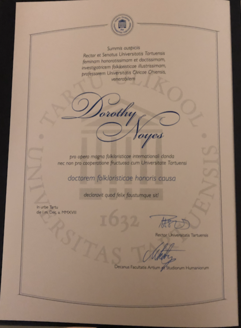 Noyes honorary degree