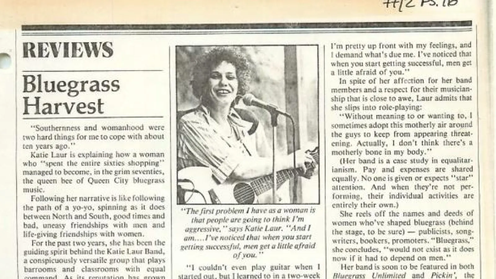 A newspaper article on Katie Laur, Cincinnati-based musician and Ohio Arts Council fieldworker