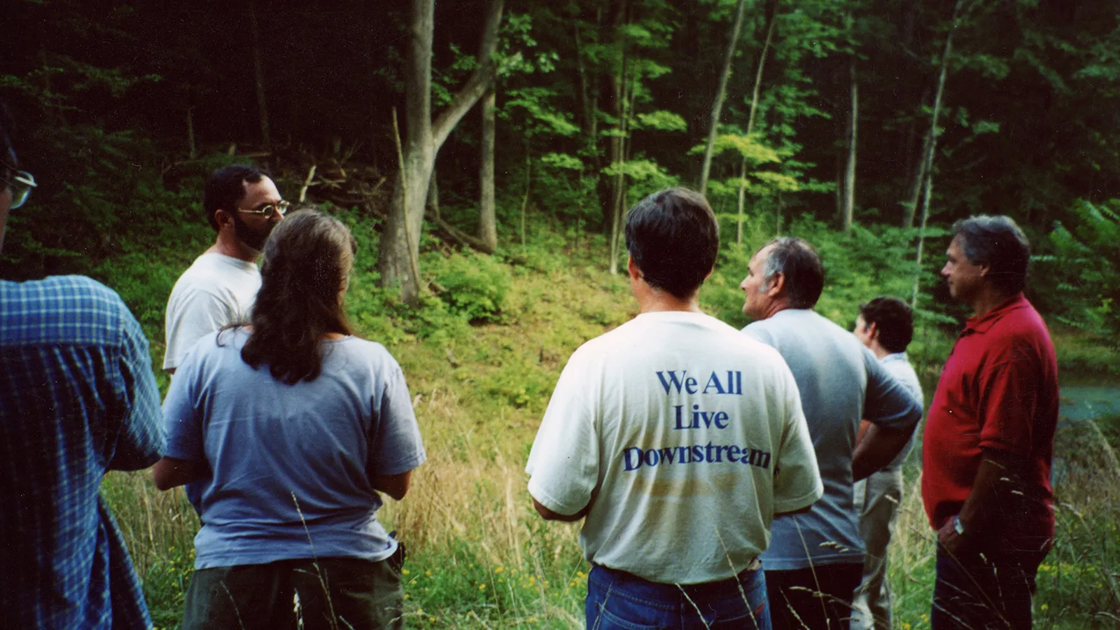 Mitch Farley leading a tour group at Burr Rock Run