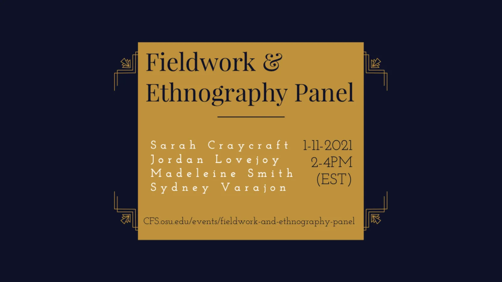 fieldwork and ethnography panel