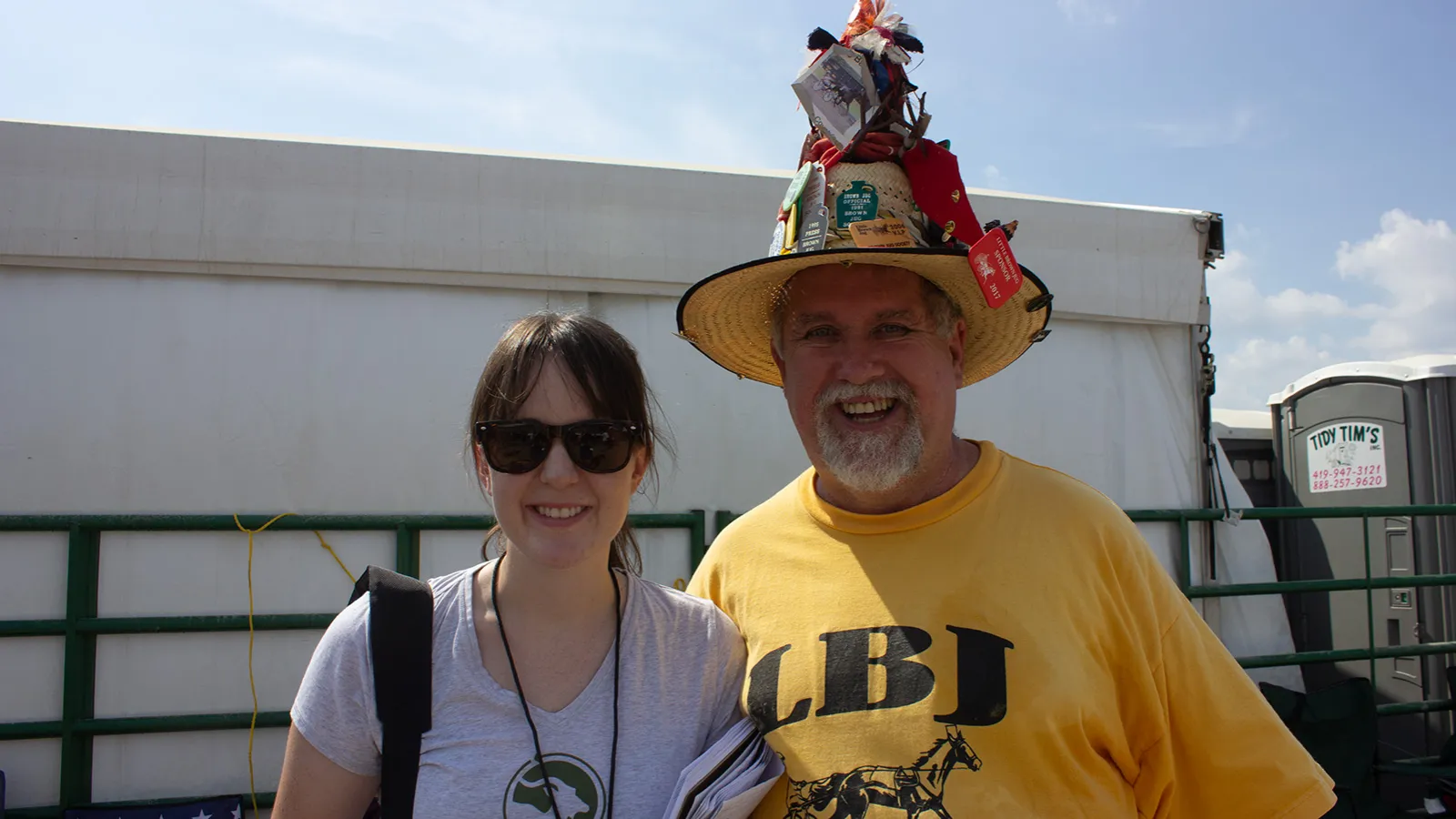 Fieldworker Mariah Marsden interviews the "Chicken Man."