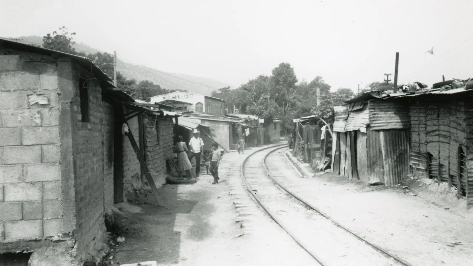 Train tracks running through Maria Madre de los Pobres