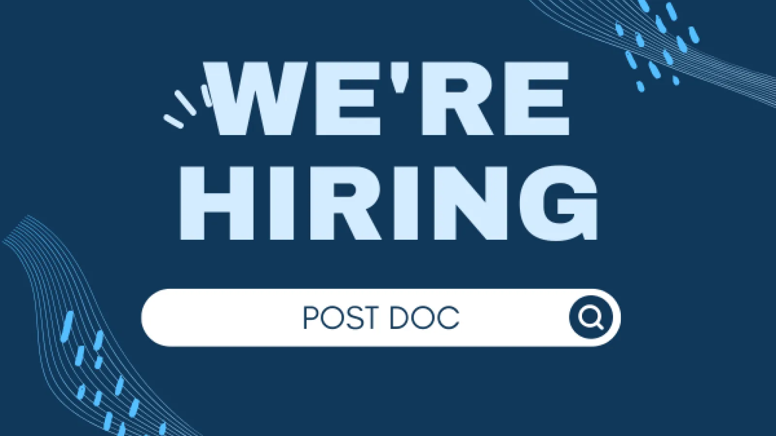 We're Hiring Post Doc