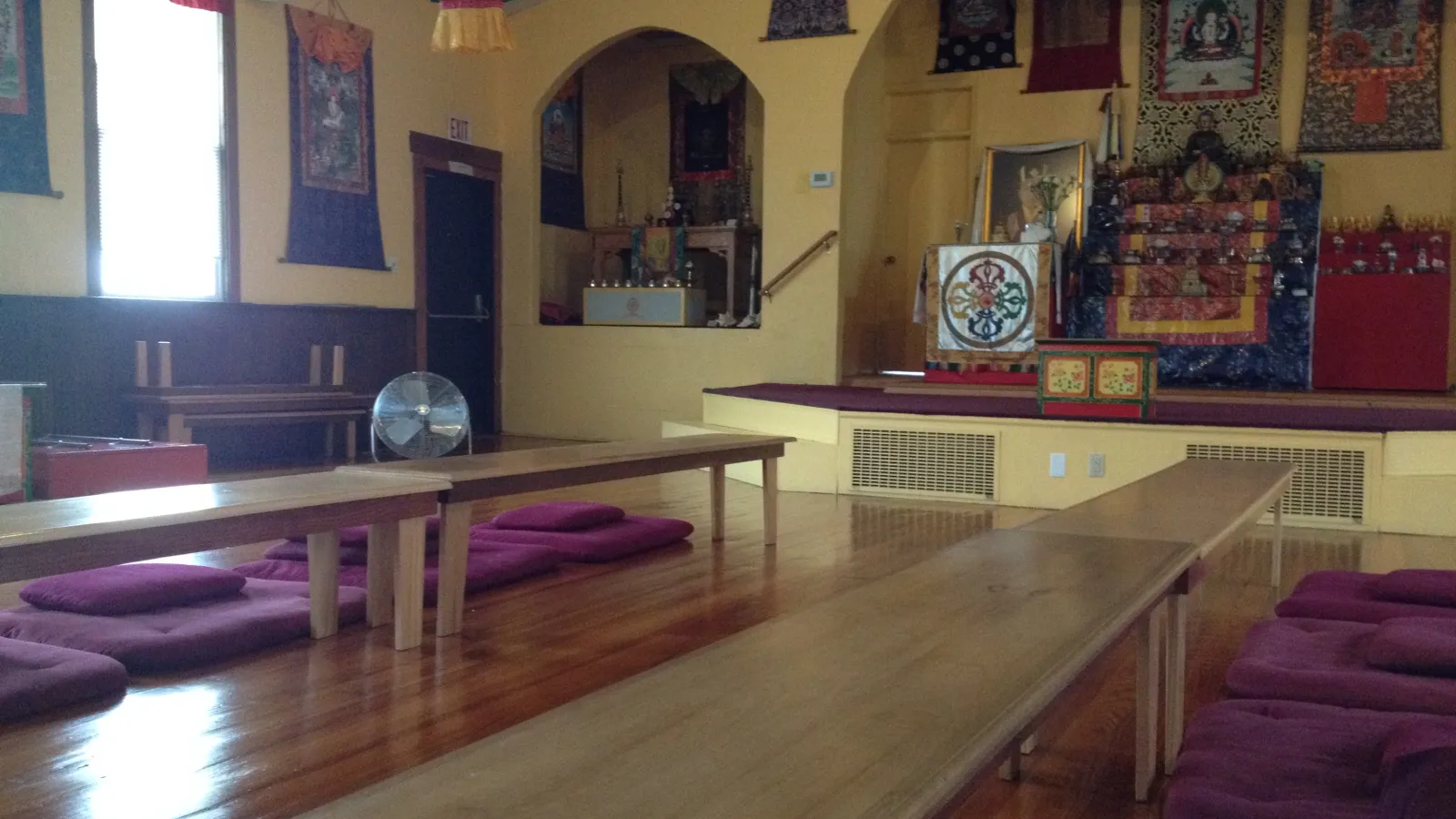 Meditation space facing the shrine