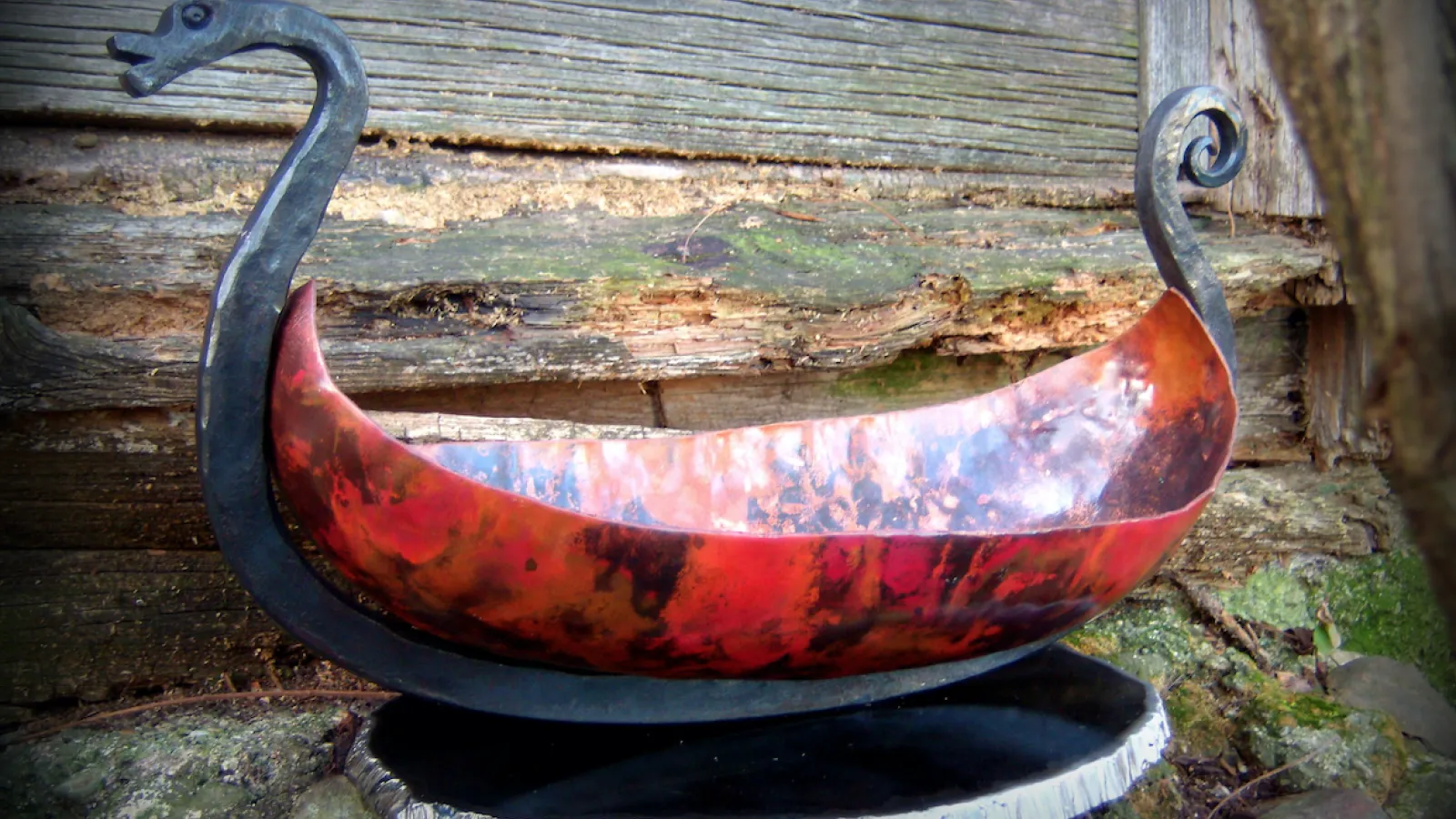 Hand-crafted viking ship
