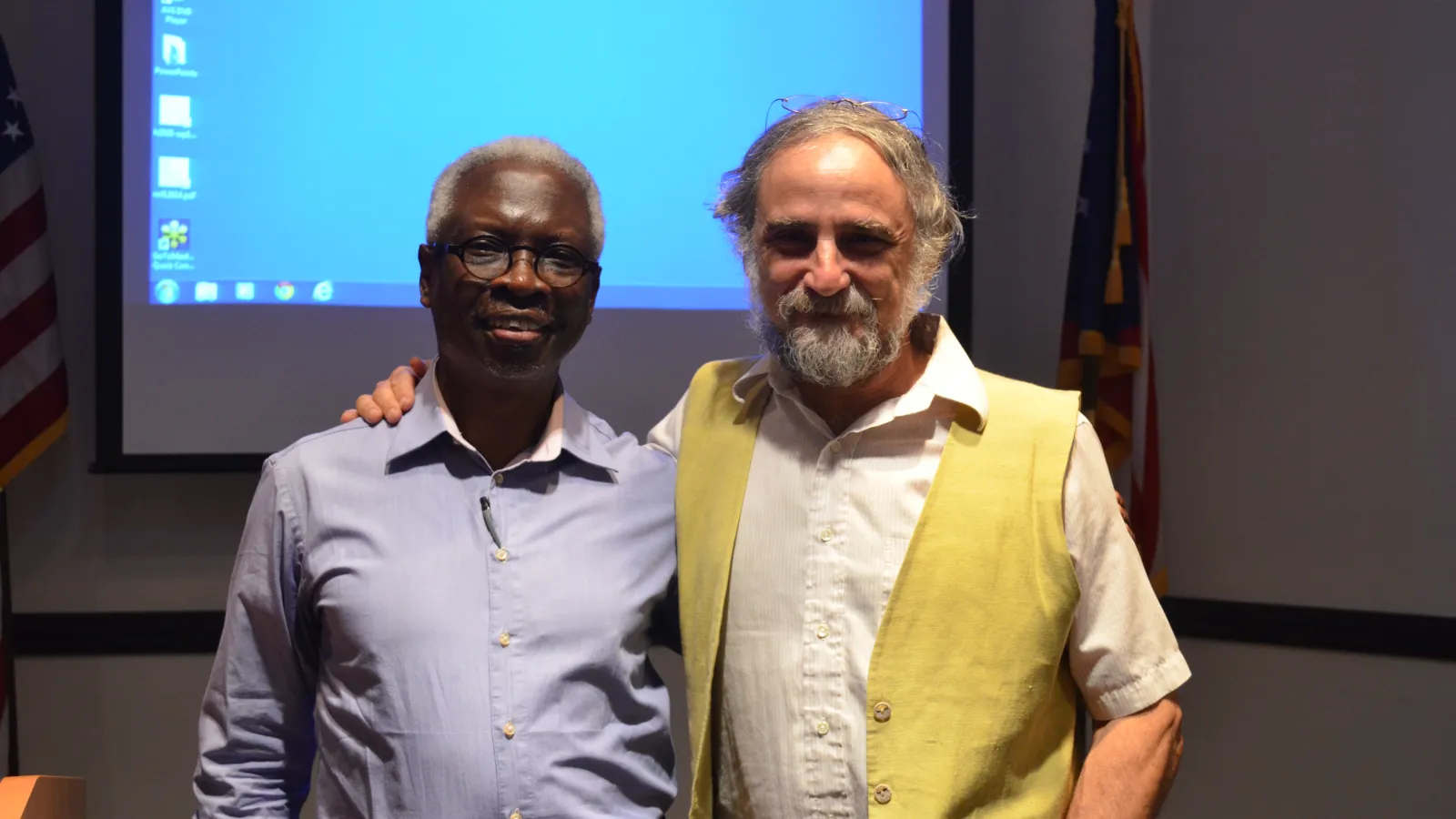 Keynote Speaker Salikoko Mufwene with Brian Joseph