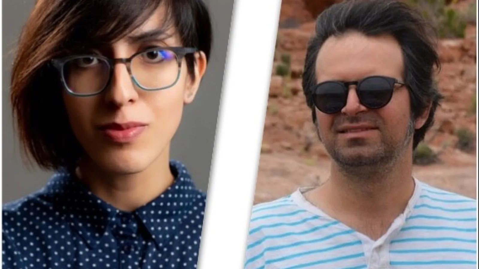 Headshots of Rezaei (left) and Estiri (right).