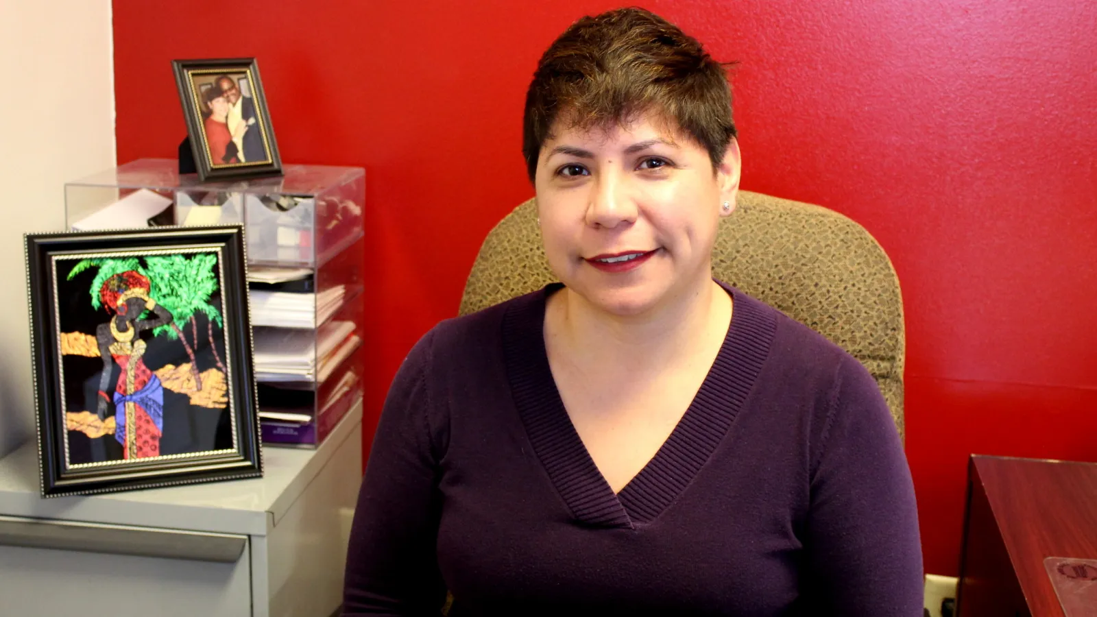 Ms. Reyes in her office