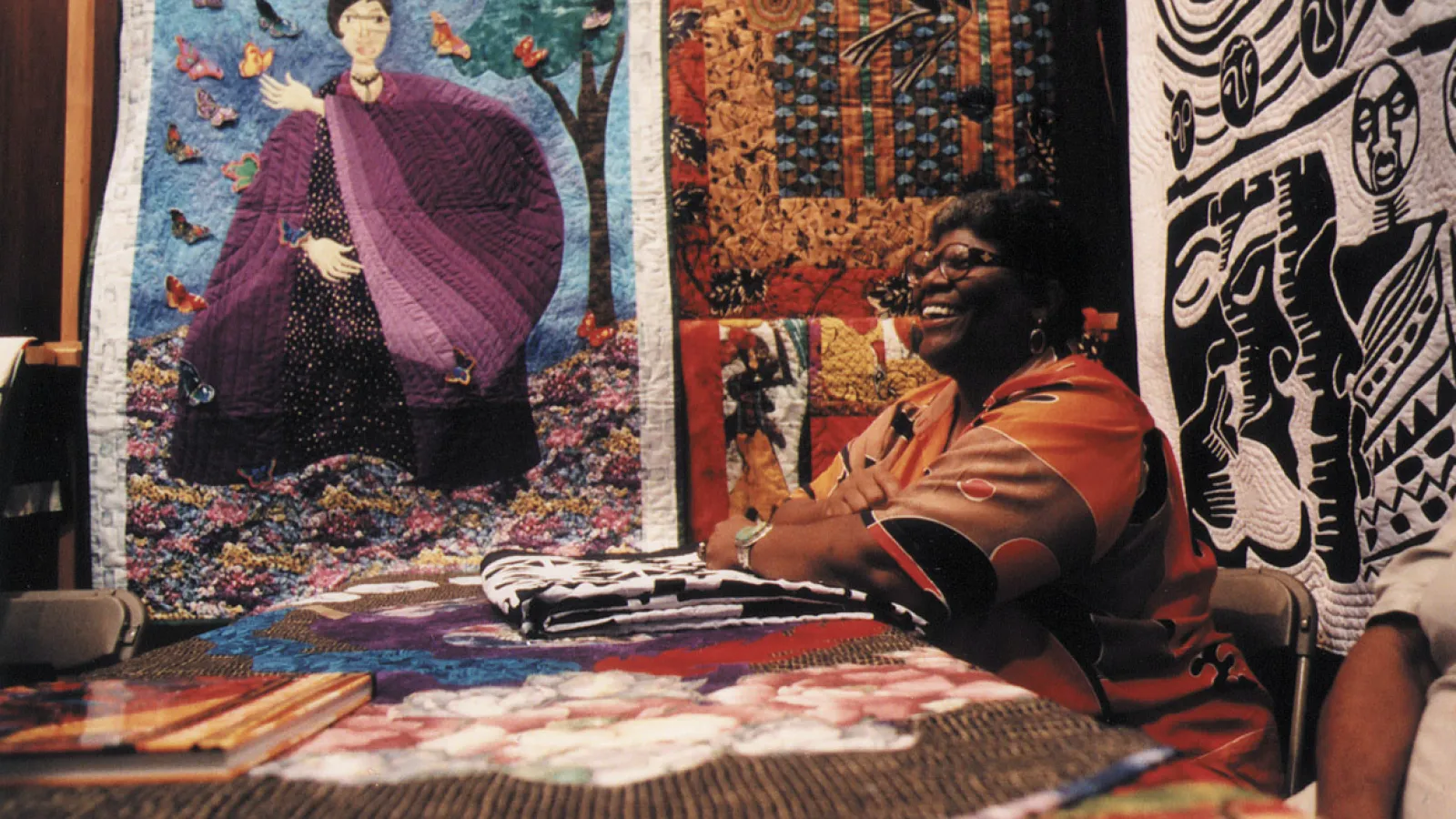 Mazloomi with quilts