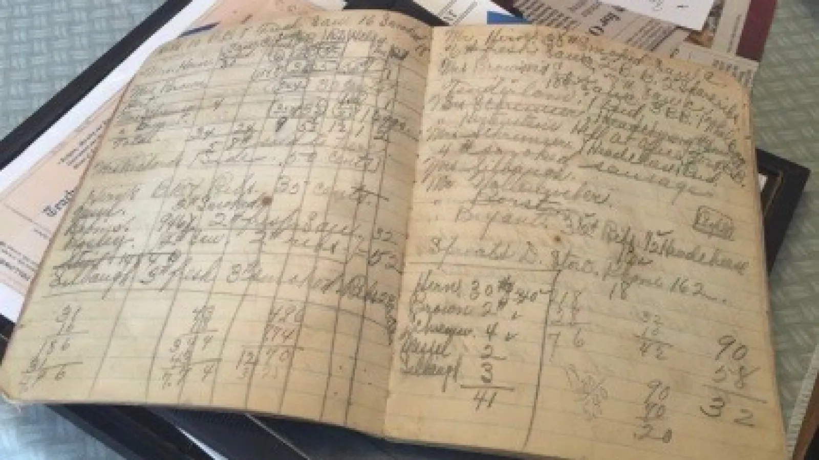 Interior of the 1934 Lapp farm book.