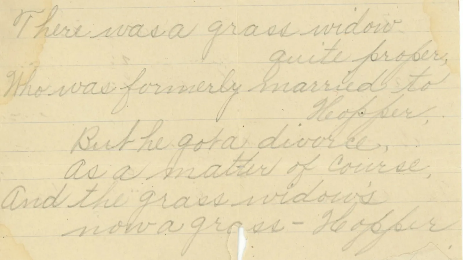 Fragment of letter from Jacob to Lenora, contain poems. 
