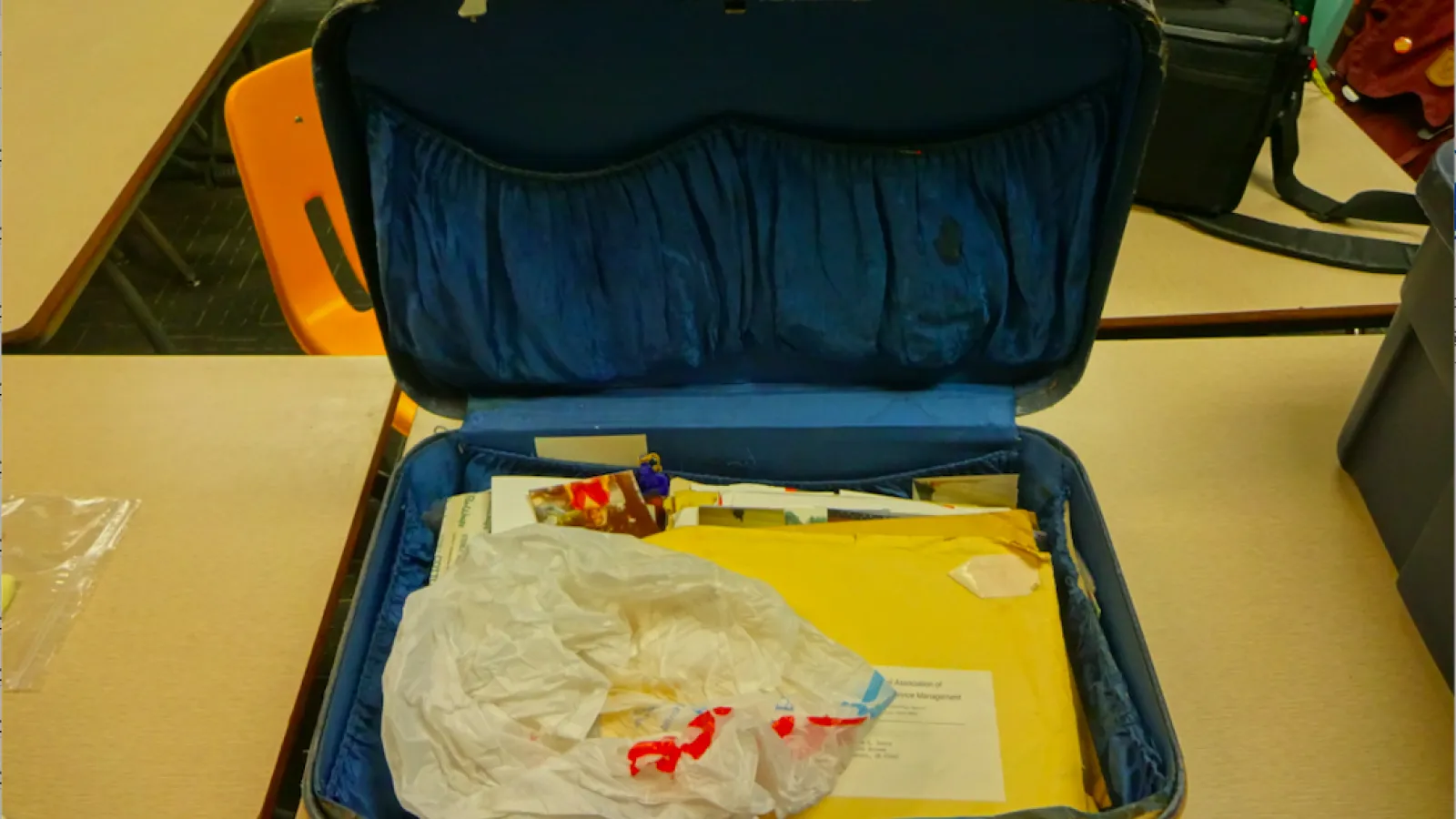 A suitcase that belonged to Geraldine Lewis