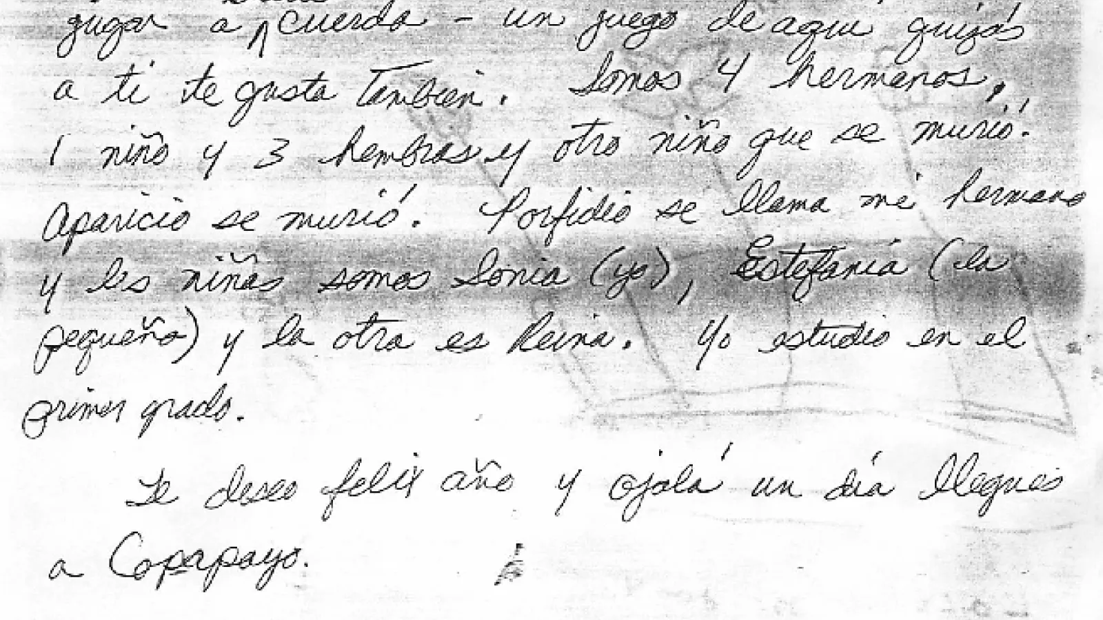 Letter from Copapayo Student Jan. 1, 1992
