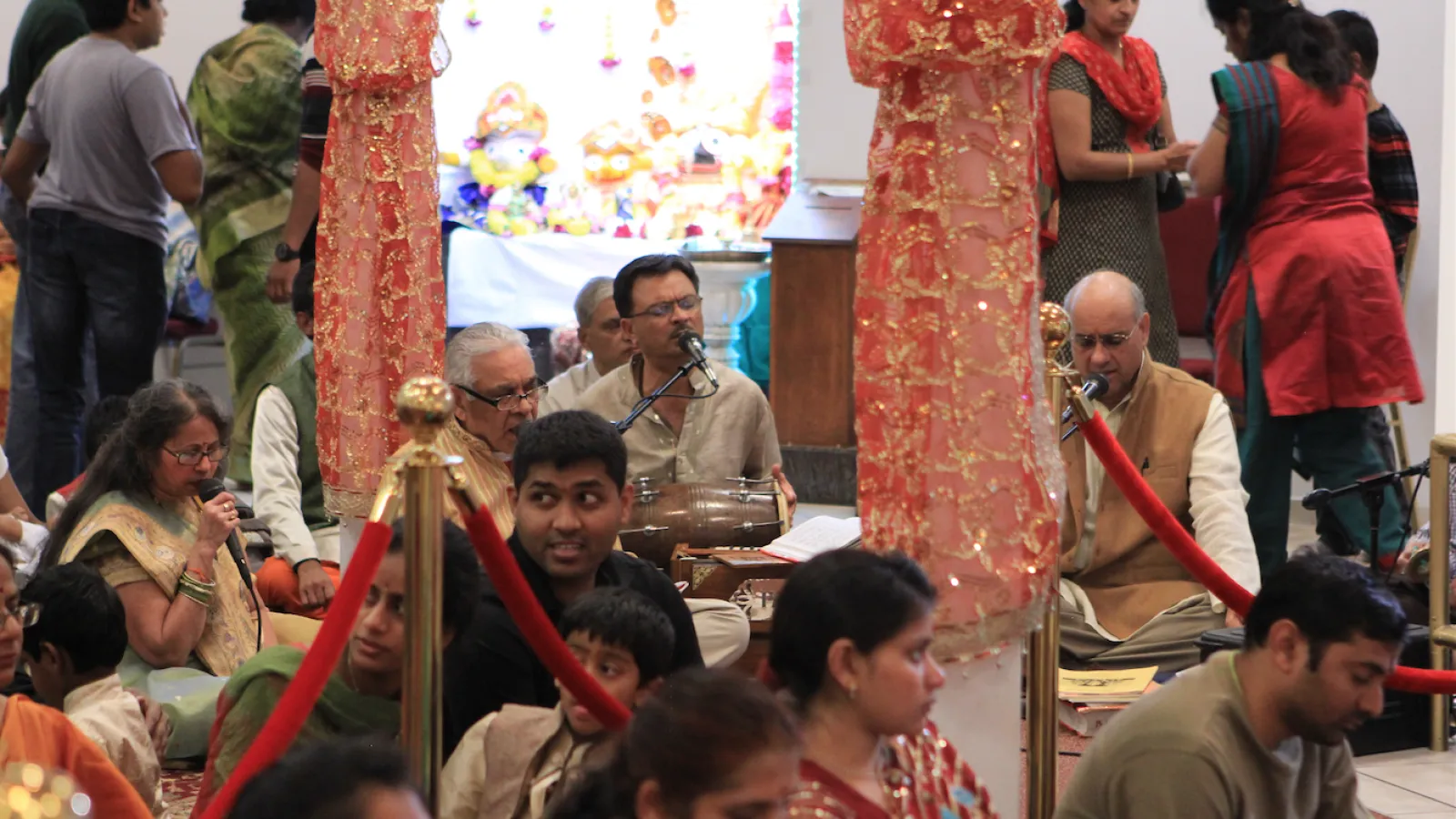 Singing in honor of Diwali