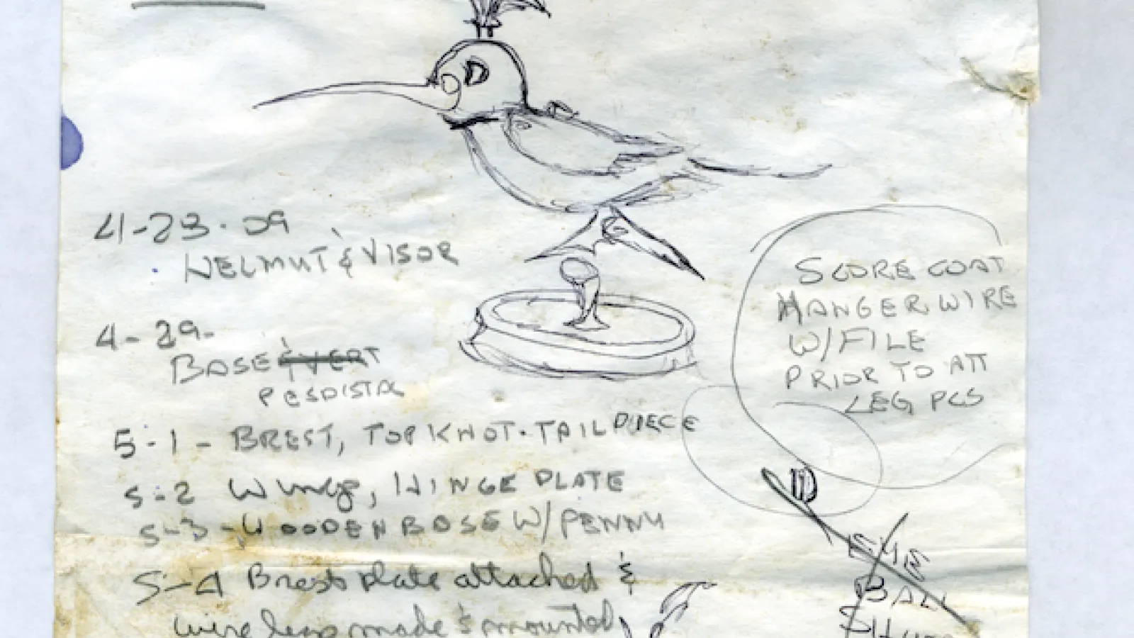 Sketch notes for Armored Hummingbird