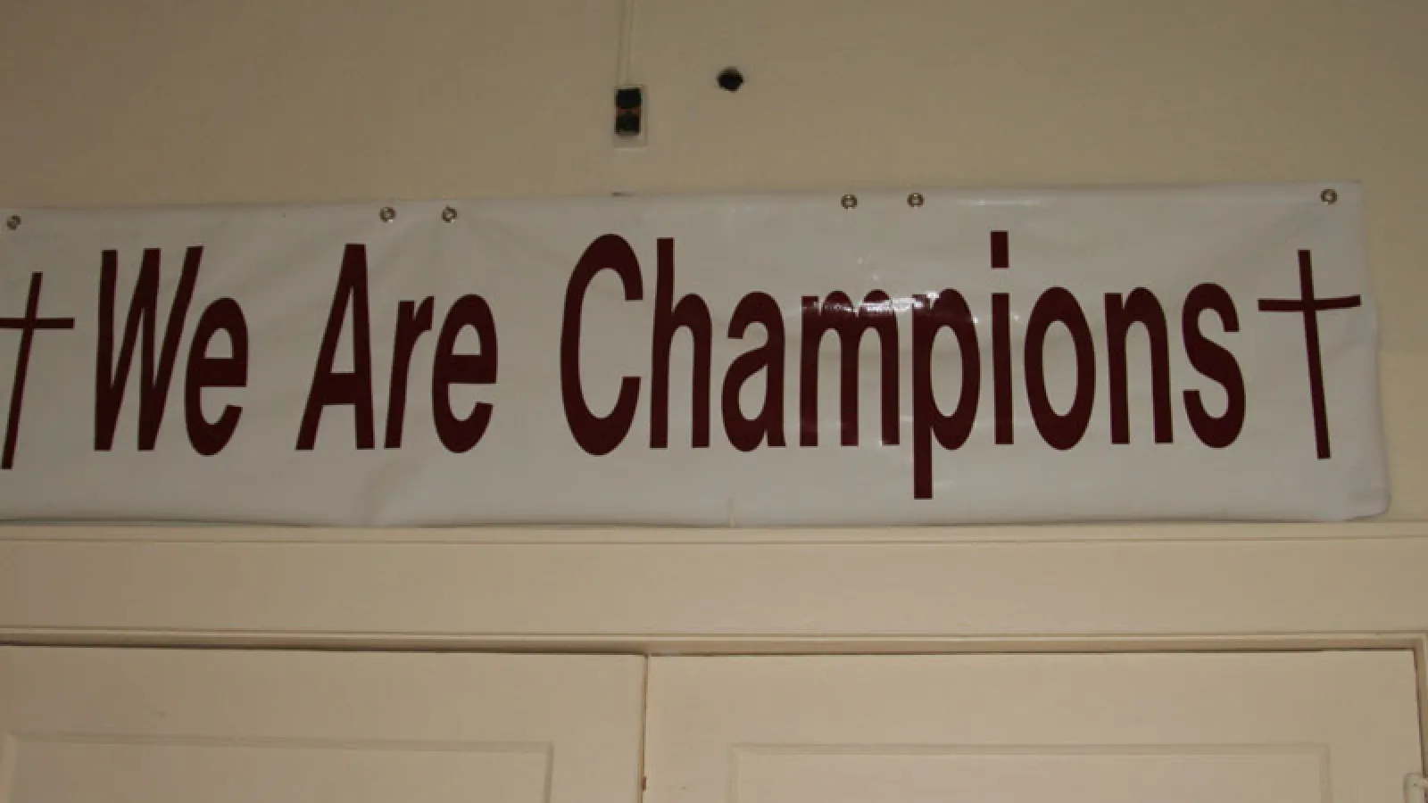 champion sign in church 