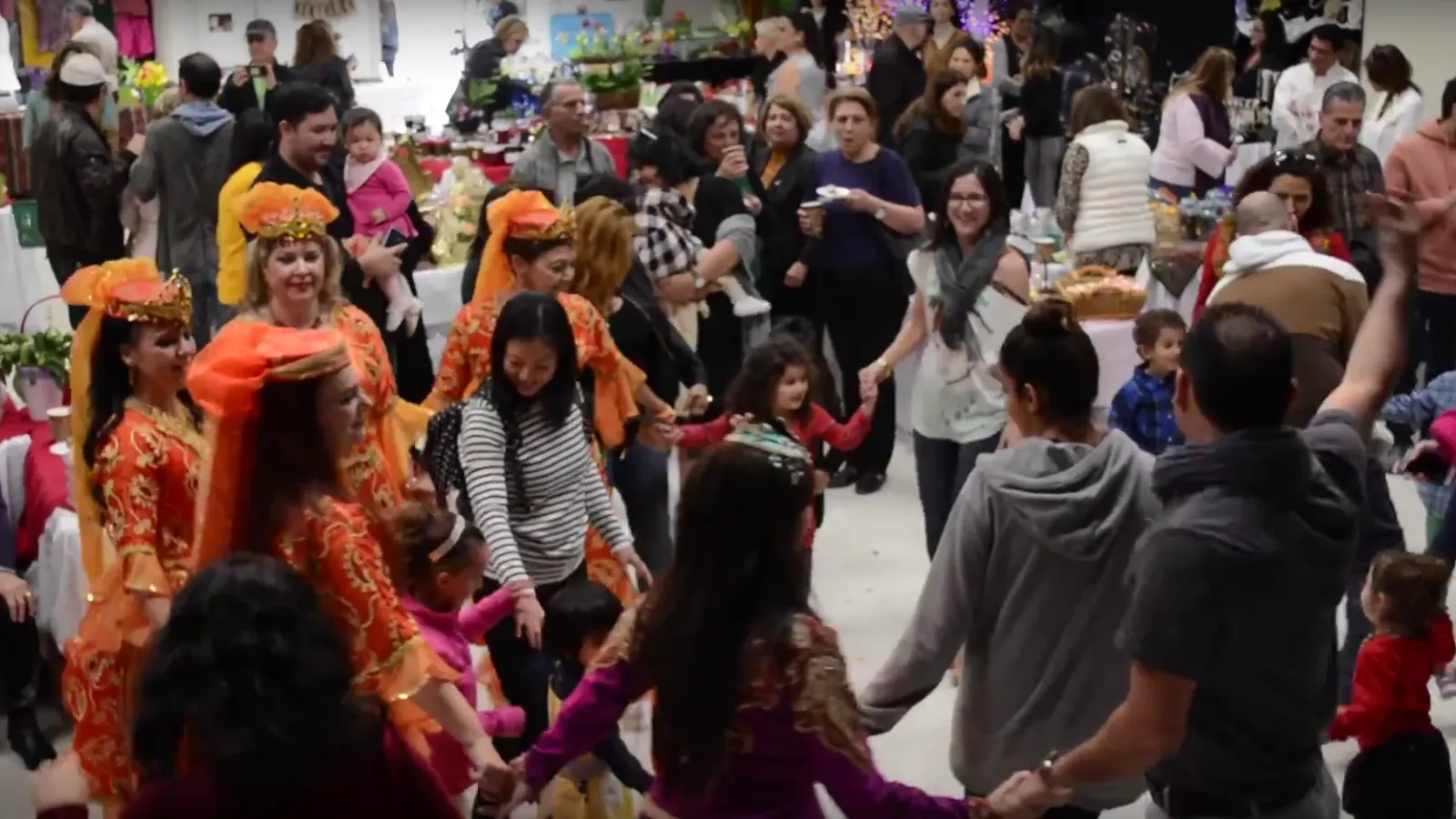 Group dance in Nowruz bazaar