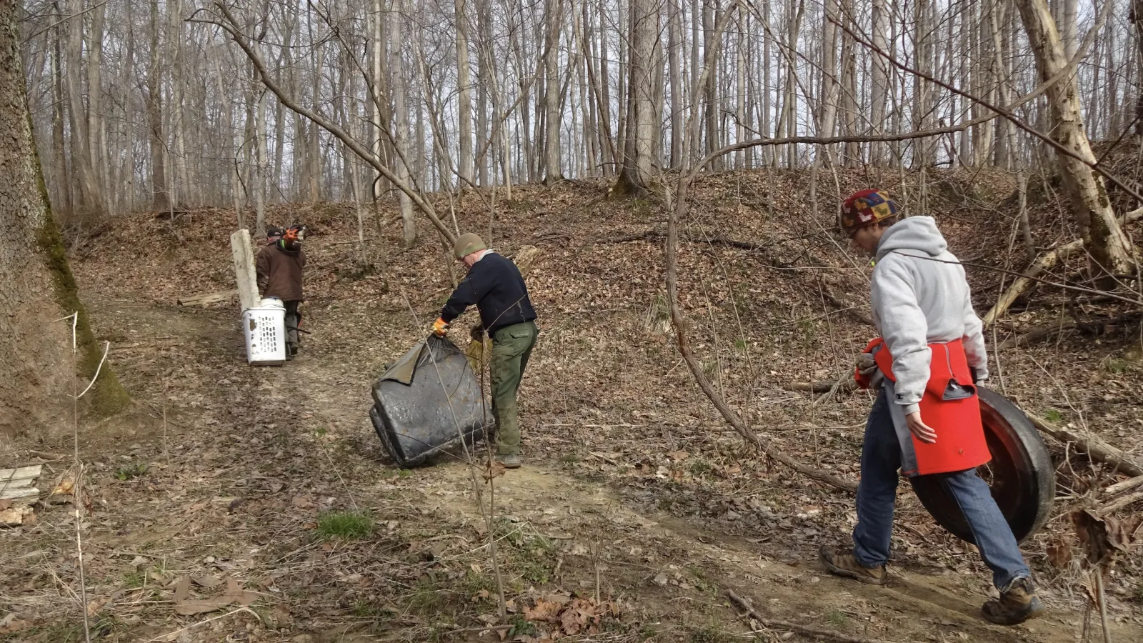 Matt Taylor, Josh Deemer, and Frankie Isabelle at Scioto Brush Creek State Nature Preserve.
