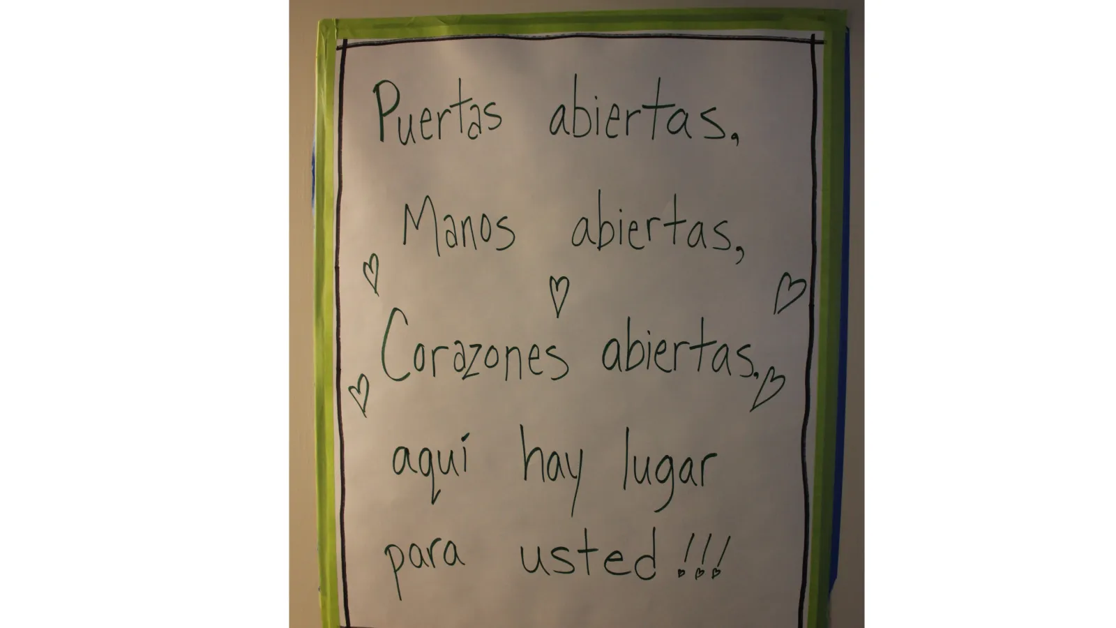 Welcome signs made for Espinal by church members