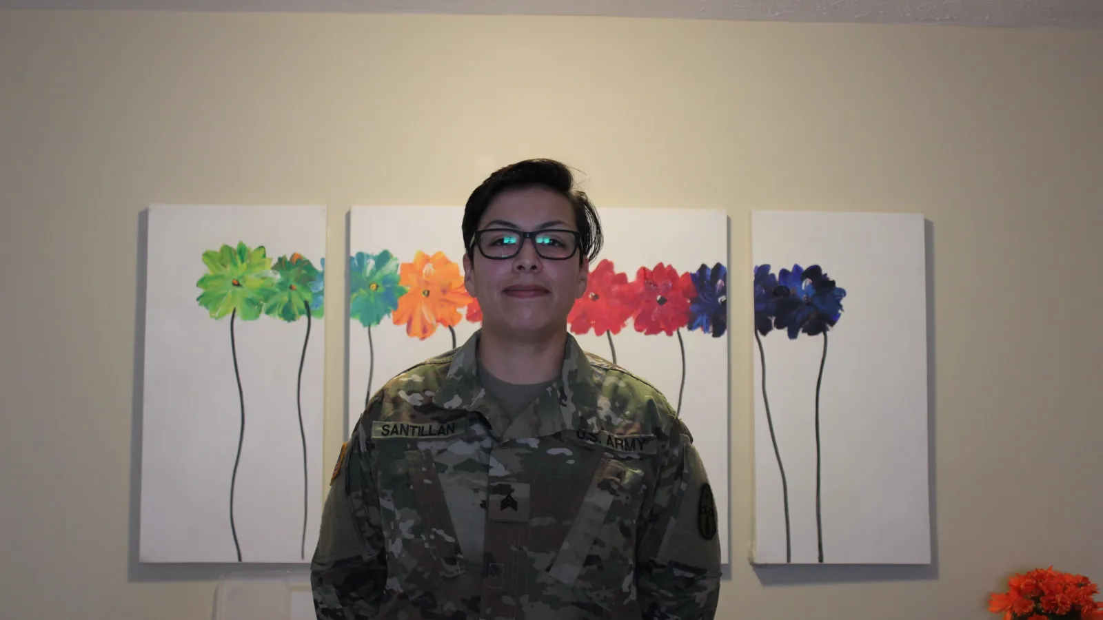 Santillan wearing her military uniform