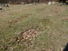 Depressions indicating unmarked graves