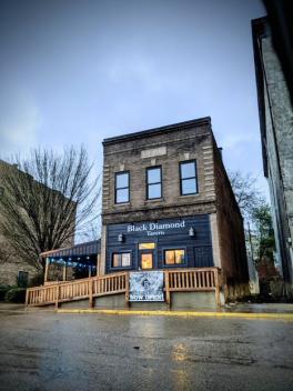 A bar and restaurant in an old brick bank building in Shawnee Ohio.