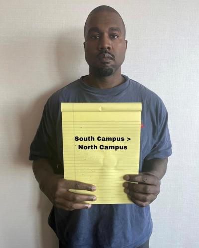 Kanye West South V North Campus meme
