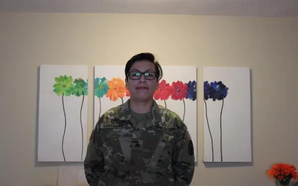 Santillan wearing her military uniform