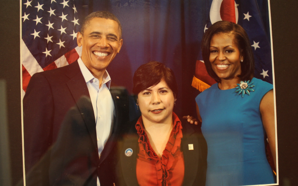 Ramona with President Obama and Michelle Obama