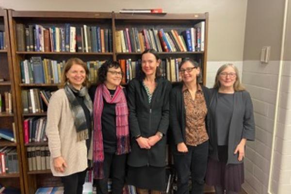Rachel Hopkin with her committee after her dissertation defense