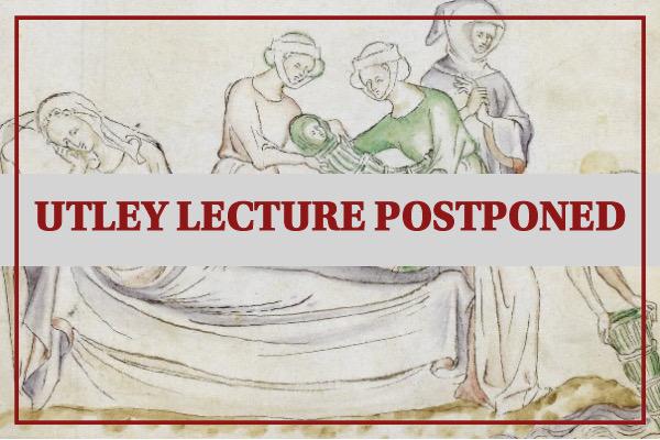 Image of medieval ritual with "Utley Postponed" superimposed.