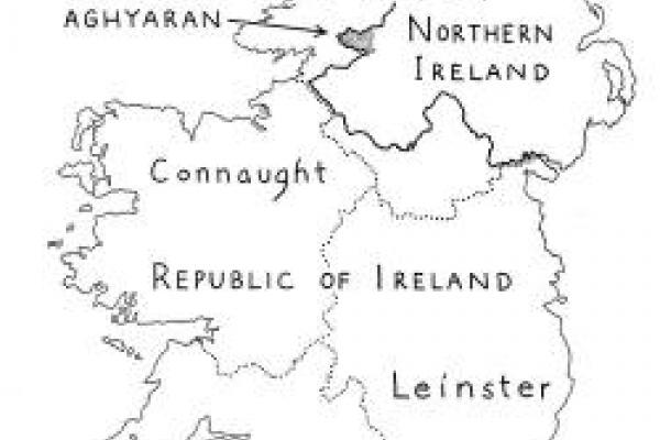 Map of major regions in Ireland