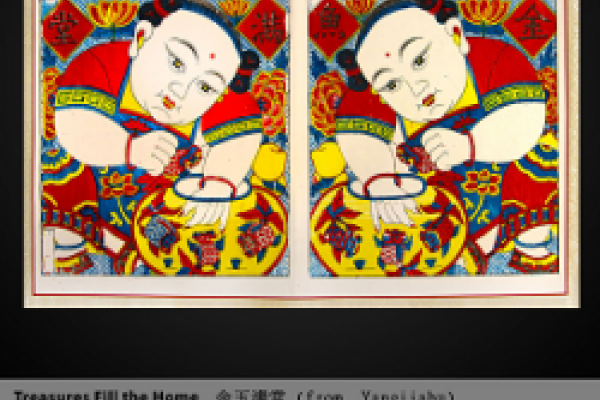 Chinese Folk print title Treasures Fill the Home, from Yangjiabu, China
