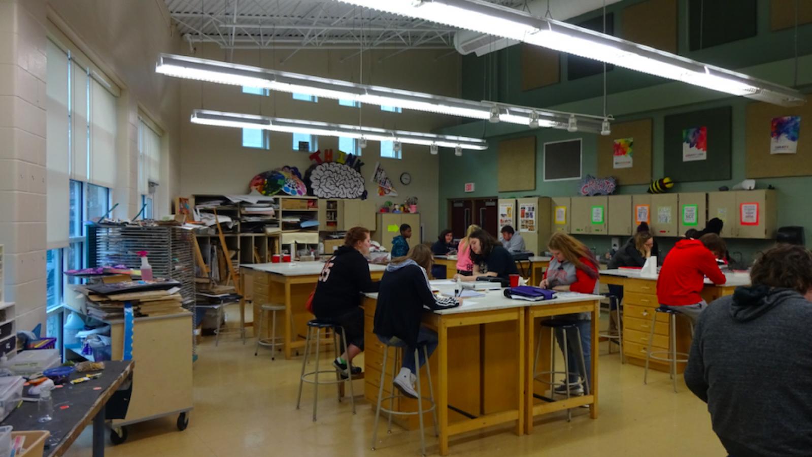 April Deacon’s classroom in Portsmouth High.