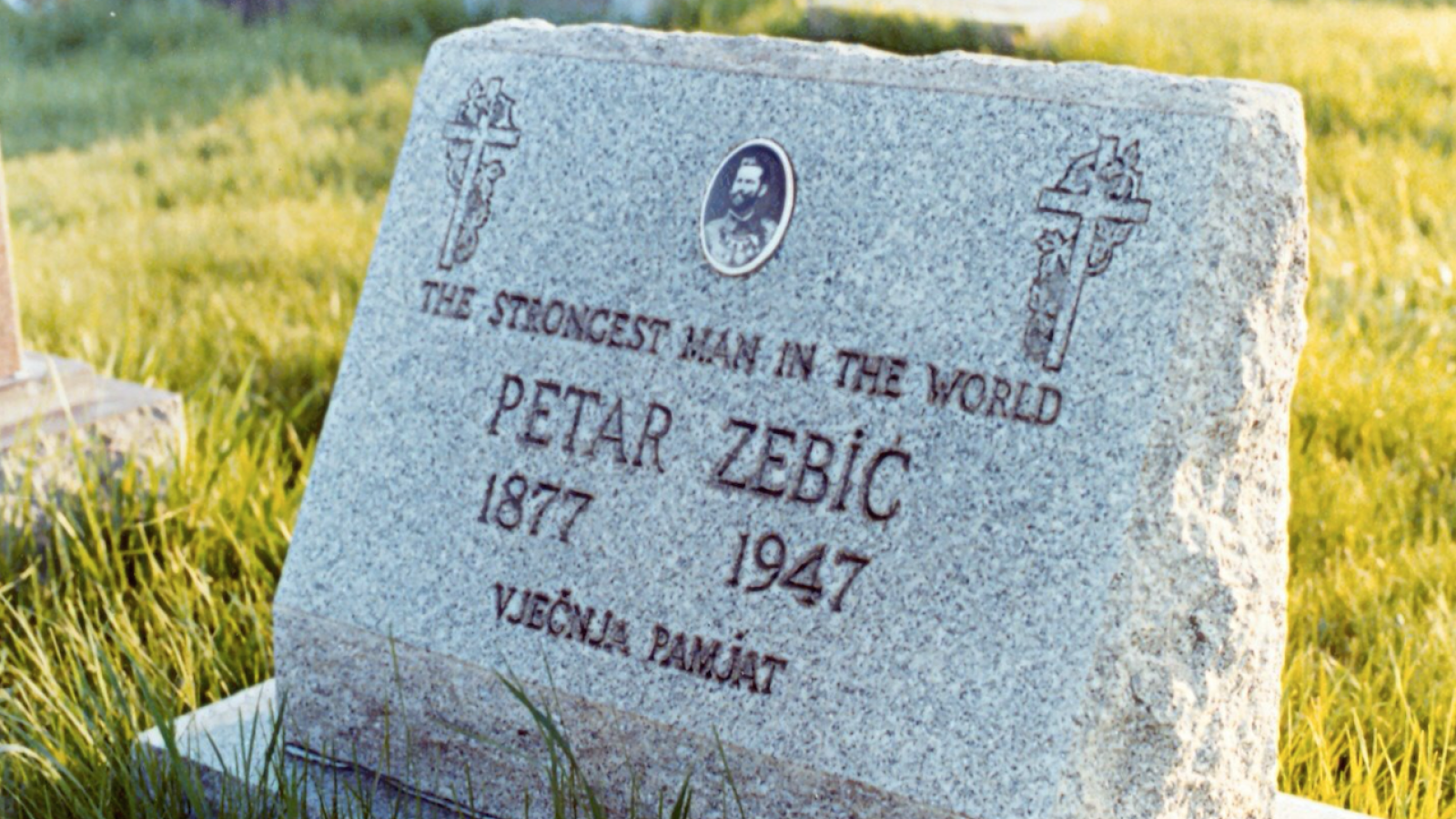 Petar Zebic's tombstone at St. Theodosius Cemetary, Cleveland, 1979.