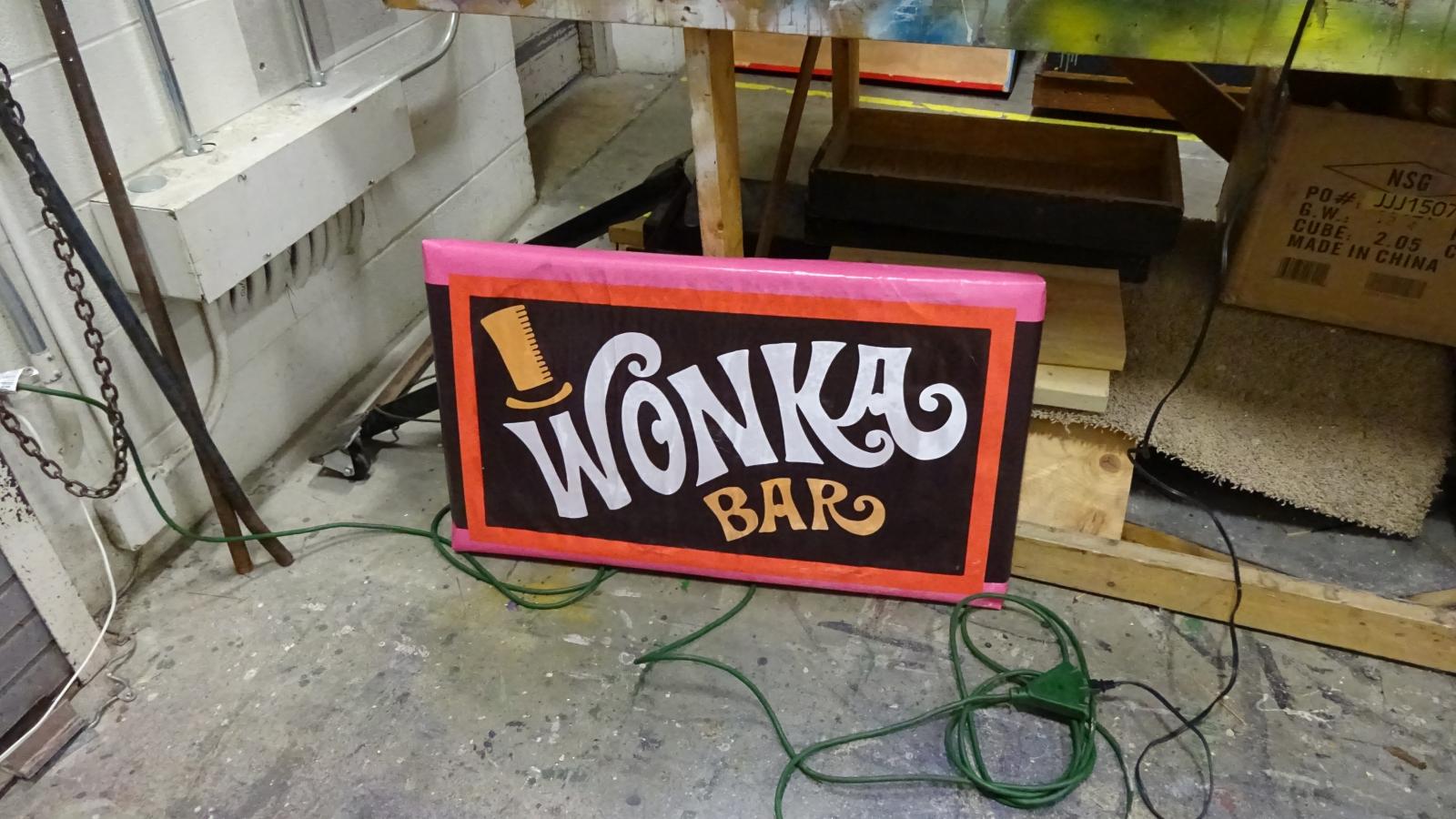 Prop Wonka bar backstage
