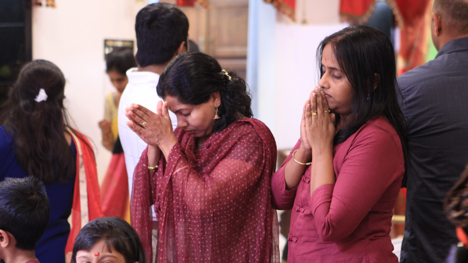 Members praying
