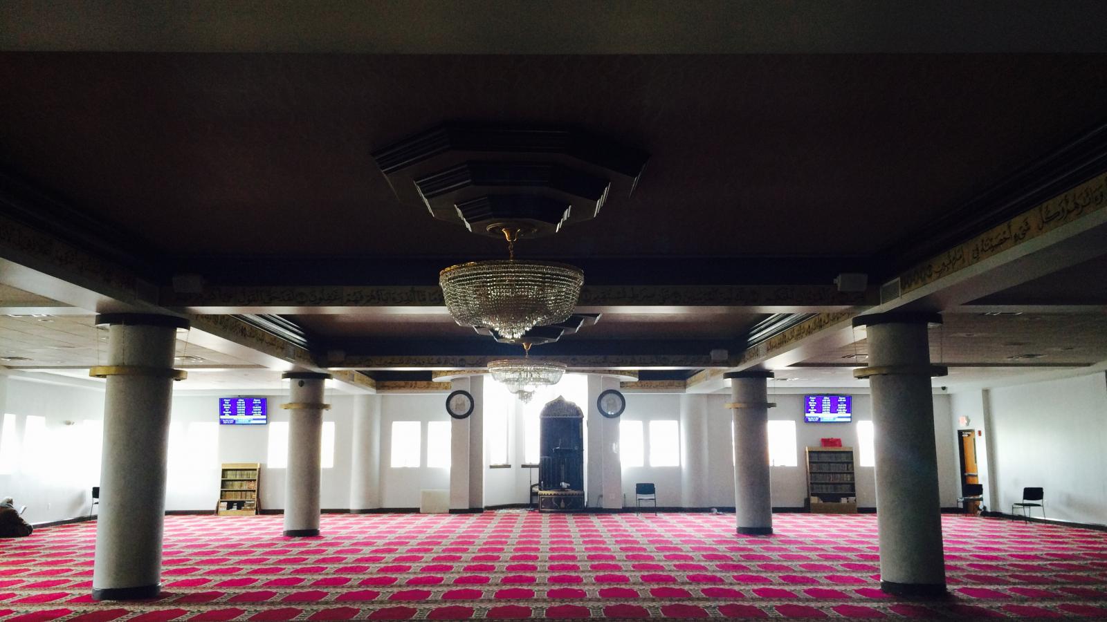 Men's prayer hall at Abubakr Asiddiq Islamic Center