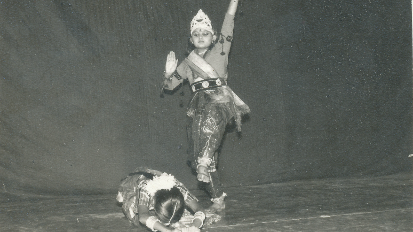 Anupa dancing on stage with another dancer