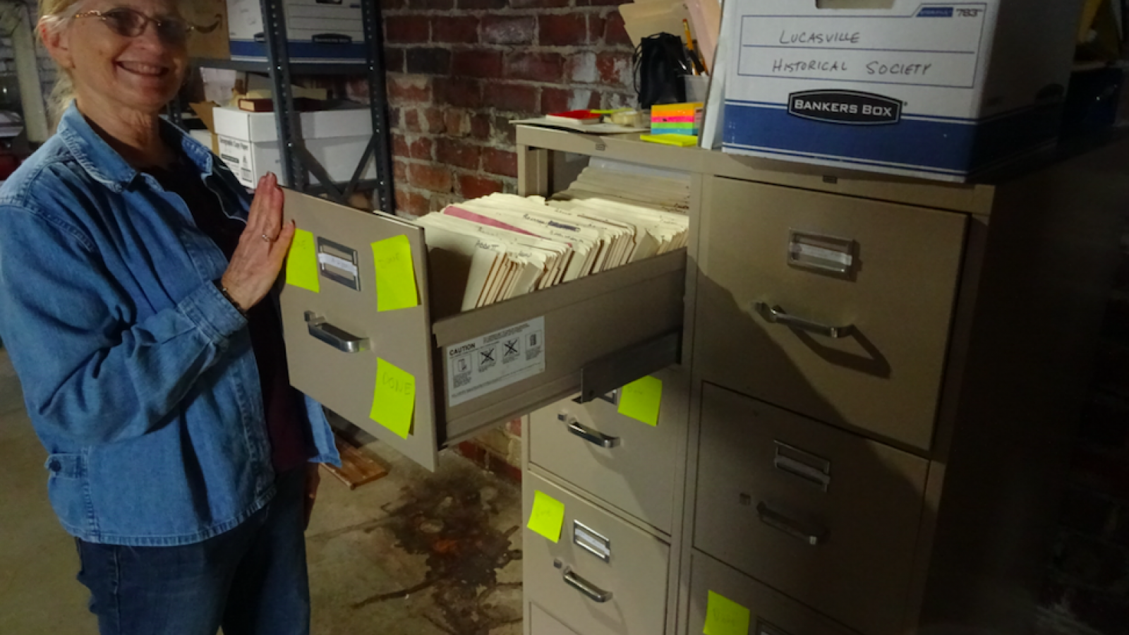 The filing cabinets where Lucasville Historical Society documents are housed.